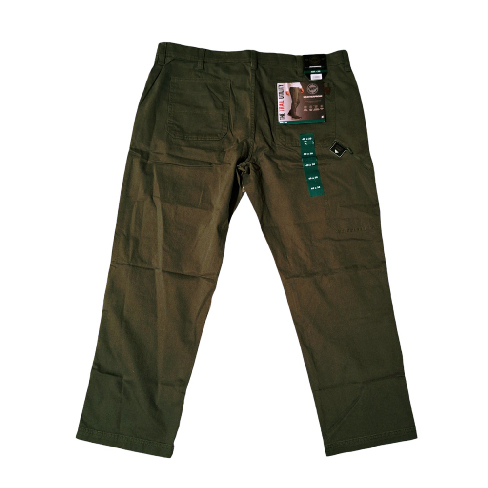 Weatherproof Work Pants Mens 40Wx30L Utility Green Khakis 5 pocket Belt Loops